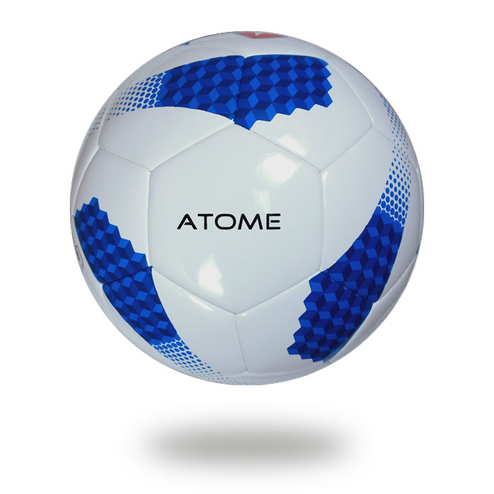 Atome | A Football picture with having a white upper cover that's printed Medium blue color draw cube