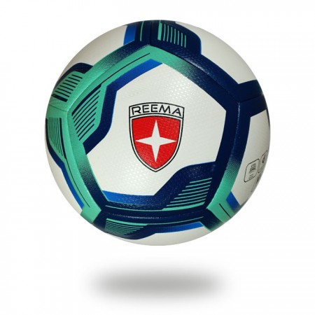 Brio 3D | Turquoise dark blue pentagon design on white football