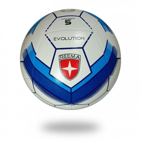 Evolution | soccer ball white cover design with pentagon with midnight blue