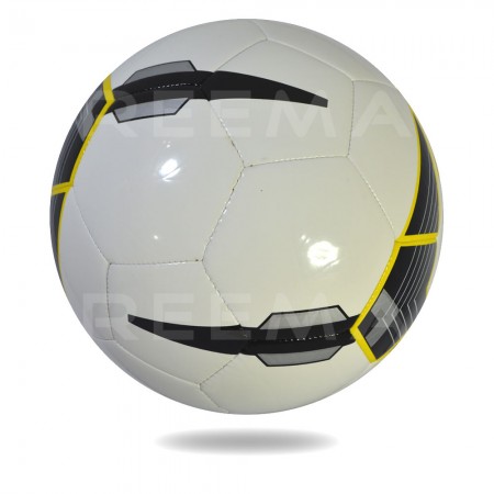 Super 2020 | official size 5 soccer ball white PU with black and yellow printed design