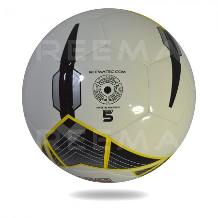 Super 2020 | official size 5 football white PU with black and yellow printed design
